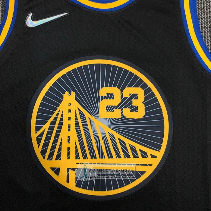 Camiseta Golden State Warriors Draymond Green NO 23 Ciudad 2021-22 Negro